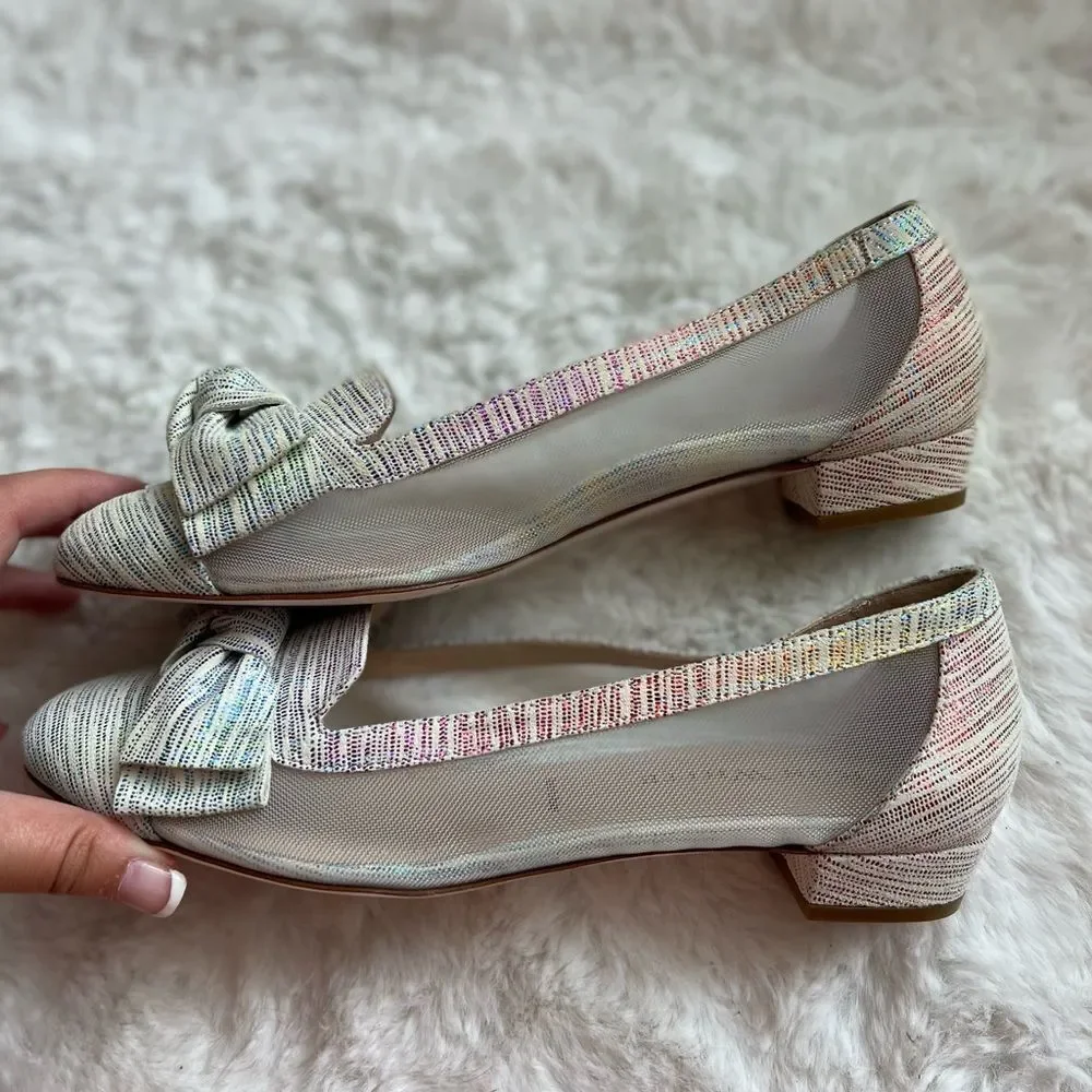 Ron white bowe multi color‎ rainbow colors mesh side flats size 5.5